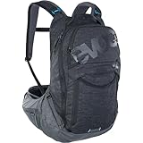 EVOC TRAIL PRO 16l Protektor Rucksack für Tagestouren & Trailriding, Fahrradrucksack (Backpack mit LITESHIELD PLUS Rückenprotektor, 3l Trinkblasenfach, Größe: S/M), Schwarz/Carbon Grau