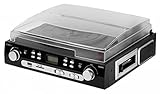 Technaxx Platten-Kassettendigitalisierer mit Stereo-Radio TX-22, LP Player, schwarz