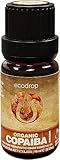 Ätherisches Copaiba-Öl, Cosmos-zertifiziertes Bioprodukt, 100 % rein therapeutische Qualität für Aromatherapie, Massage, Zerstäuber, 10 ml (Bio Copaiba)