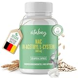 Vitabay NAC Kapseln N Acetyl Cystein 120 Kapseln VEGAN & LABORGEPRÜFT - N-Acetyl Cystein NAC 600 mg - N-Acetyl-l-Cystein N-Acetylcystein 600mg Acetylcystein 600 mg NAC Supplement L Cystein L-Cysteine