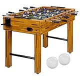 GAMES PLANET Tischfussball „Glasgow“, 5 Dekore: Holz/Schwarz/Blau/Soccer/Weiß, inkl. 2 Bälle, 2 Getränkehalter, höhenverstellbare Füße, hochgezogene Spielfeldecken, Tischkicker, Kicker, Kickertisch