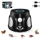 outsweat Ultraschall-Mäuseabwehr mit 3 Lautsprechern, 3 Arbeitsmodi, Indoor Mäuse Vertreiben Plug-in mit 9 Stroboskoplichtern, 360° & 200 m² Mäuseschreck Rattenabwehr Spinnenabwehr für Nagetiere