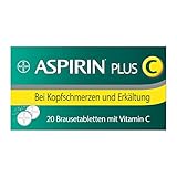 Aspirin Plus C - Erkältungsmittel mit Vitamin C - wirkt schnell gegen erste Erkältungsanzeichen wie Kopf-, Hals- und Gliederschmerzen - 1 x 20 Brausetabletten