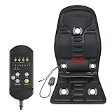 GRFIT Massagematte Mit Wärmefunktion 12v 7 Motoren Massagedecke Rutschfester Profi Autositz Massage Geeignet für Den Familiengebrauch Im Auto 1 Packung