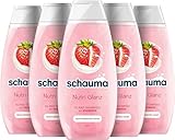 Schauma Schwarzkopf Reparatur-Shampoo Nutri Glanz (5x 400 ml), Haarshampoo repariert und regeneriert geschädigtes Haar intensiv, Hair Repair Shampoo mit Erdbeer-Extrakt und Mandelmilch