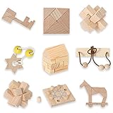 Bartl 500270 Knobelspiele aus Holz Puzzle Set G (9 Puzzles) Geschicklichkeitsspiele für Erwachsene und Kinder