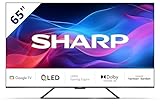 SHARP 65GR8265E Google TV 164 cm (65 Zoll) 4K Ultra HD 144Hz QLED (Smart TV ohne Rahmen, Dolby Atmos, Dolby Vision IQ, HDMI 2.1 mit eARC, VRR und ALLM)