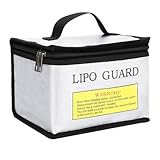 Vueinrg Lipo Bag Feuerfeste, explosionssichere Lipo Tasche Battery Safe Bag LiPo Guard Safe Bag mit Doppelreißverschluss reflektierend, um bei Nacht schnell zu Finden (21.5 x 16.5 x 14.5cm)