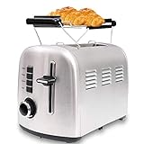 QTFBYT Toaster 2 Scheiben, Brottoaster mit extra breitem...