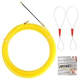 Kabeleinziehhilfe 10m, Einziehfeder 4mm Zugdraht, Flexibles Einziehhilfsband für Kabelinstallation, Elektroinstallationen, Leerrohre und Glasfaserkabel, Kabel Einziehspirale