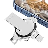 4 in 1 USB Stick 256GB ohne app, speicherstick für Handy, Flash-Laufwerk Metall Fotostick USB Stick für iOS/Android/PC, Externer Speicher für Fotos, Videos, Smartphone Computer Laptop OTG