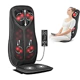 COMFIER Shiatsu Massagesitzauflage mit Wärmefunktion, Massageauflage für Nacken und Schulter, Massagesessel, Rückenmassaggerät mit Vibrationsfunktion, Geschenke