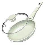DYGG Antihaft Bratpfanne 20 cm mit Glasdeckel - 100% PFAS/PFOA Frei, für alle Herdarten (Induktion, Gas,Elektro,Ceran), Granitbeschichtung für fettfreies Braten | Spülmaschinenfest