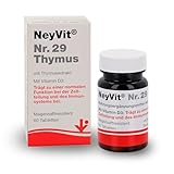 NeyVit Nr. 29 Thymus mit Thymusextrakt, Vitamin D und Selen zur Unterstützung des Immunsystems, Abwehrkräfte stärken und die Thymusdrüse unterstützen - Glutenfrei und Laktosefrei - 60 stk