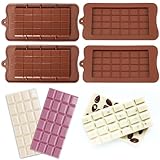 LDERFIV 4 Stück Schokoladenform, Schokoladenform Silikon, Mini Silikonform Schokoladentafel, Antihaftbeschichtung, leicht abzunehmen, für Küche, Backen, Schokolade, Süßigkeiten Protein