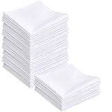 BUYGOO 25PCS Taschentücher Baumwolle Stofftaschentücher 28 x 28cm Taschentücher Stoff taschentuch stofftaschentücher herren taschentuch Damen Herren in weiß Kleine Einstecktücher für Frauen und Männer