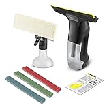 Kärcher Fenstersauger WV 6 Plus Multi Black Edition, extra lange Akkulaufzeit von 100 min, Sprühflasche mit Mikrofaserbezug, 3 farbige Ersatz-Abziehlippen, 20 ml Fensterreiniger-Konzentrat