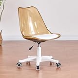 Bürostuhl aus Acryl mit Rollen, 360° drehbar, höhenverstellbar, ergonomisches Design, moderner Rollstuhl, Schreibtischstuhl für Zuhause und Büro