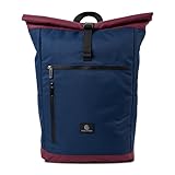 Nouvari Rolltop Rucksack Damen und Herren Blueberry Wasserabweisender Tagesrucksack mit 17' Laptopfach für Uni Arbeit Freizeit Reiserucksack Groß Wanderrucksack 30l Fahrradrucksack