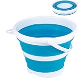 Generisch 3L Faltbarer Eimer – Putzeimer faltbar, Silikon Pop-up Eimer für Camping, Angeln, Strandeimer, Platzsparend, Reise Wassereimer, für Kinder, Haushalt und OutdoorBlue,S