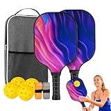 Pickleball-Set | Tischtennisschläger – Sportzubehör aus Fiberglas, ergonomisch, leicht, für Männer, Frauen, Jungen und Mädchen, zu Hause, für Indoor-Training und
