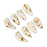 HOODANCOS 8 Stück Teiliges Guzheng Fingerpicks aus Hochwertigem Polymer Professionelle Doppelte Wölbung Mittlere in Teebraun Schützende und Komfortable Nägel für Anfänger und Erwachsene
