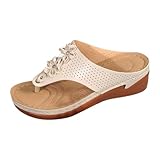 Sommerschuhe Damen, Orthopädische Lässige Sandaletten Plateau Schuhe Sommerschuhe Platform Wedges Keilabsatz Breit Barfuß Outdoorsandale Sandalen Peep Toe Sommer Flip Flops Keilsandalen Pantoletten