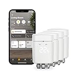 Eve Thermo, 4er Set - Smartes Heizkörperthermostat, Made in Germany, spart Heizkosten, smarte Heizungssteuerung, einfach installiert, Stiftung Warentest geprüft, Thread, Apple HomeKit