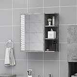 NOALED Badezimmerspiegelschrank Betongrau 62,5 x 20,5 x 64 cm Holzwerkstoff
