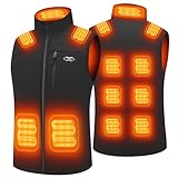 Techstuph Beheizbare Weste Herren mit 3 Einstellbar Temperatur 11 Heizzonen Heizweste Damen Beheizbare Jacke Maximale Temperatur 140°F (Ohne akku)