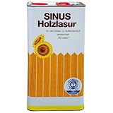 Burtex - Sinus Holzlasur 5l - Farbe: Farblos - Holzlasur innen & außen - Seidenmatt - Holzlasur für Balkon, Vordach, Gartenhaus, Zaun - wetterfest