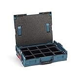 Bosch Sortimo L-Boxx 102 Werkzeugkoffer-Set • professional blau ohne Logo • bestückt mit Kleinteile-Einsatz 12-fach und Deckeleinlage