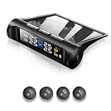 Wakects Reifendruckkontrollsystem, Tpms Monitor C240 Solarenergie Auto Externer Tpms Sensor Reifendruck Überwachungssystem für Tpms Reifendruckkontrollsystem