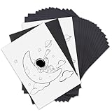 RISVOWO 100 Blatt Kohlepapier, A4 Transferpapier, Schwarzes Durchschlagpapier Pausch Papier, Pauspapier, für Keramik, Holz, Papier Tattoo, Leinwand (21 x 29,7CM)