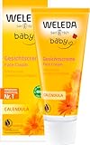 WELEDA Bio Baby Calendula Gesichtscreme - Naturkosmetik Feuchtigkeitscreme mit Mandelöl & Bienenwachs zur Pflege von trockener Haut. Natürliche Gesichtspflege Creme für Babys & Kinder (1x 50ml)