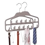 HYMIKO 2 Stück Krawattenhalter Gürtelhalter Krawatte Schmuck Rack Zubehör 360 Grad drehbarer Krawattenbügel platzsparender Organizer mit 11 stabilen Haken, für Gürtel, Fliege, Schal und Hut