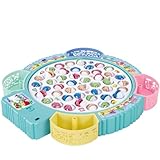 Angelspiel,Angeln Spiel Spielzeug für 3,4,5,6 Jahre Alt,45 Fische,4 Angelruten,Spinnfischen Brettspiel Set mit Musik,Geschenk für Jungen und Mädchen