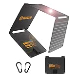 FlexSolar Faltbares Solarpanel 30 W QC3.0 18 W USB-A USB-C Ausgang IP67 Wasserdicht Schnellladung für Handys, Tablets, Powerbank, Kamera, Taschenlampe, Camping, Wandern,