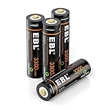 EBL Lithium Akku AA - 1,5V wiederaufladbare AA Lithium Batterien mit USB Laden,Starke Leistung AA Akku 4 Stück