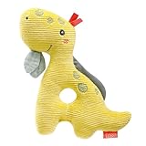 Fehn Baby Ring Greifling Dino - Motorikspielzeug mit Rassel - Kuscheltier Spielzeug für das spielerische frühkindliche Lernen - Babyspielzeug & treuer Begleiter für Babys und Kleinkinder ab 0+ Monaten