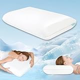 Releep Weiches Kühlendes Kopfkissen, 40x70 Memory Foam Kissen, Kühlkissen zum Schlafen, Orthopädisches Kissen Nackenschmerzen, Ergonomisches Nackenstützkissen, Anti Schnarch Kissen Seitenschläfer