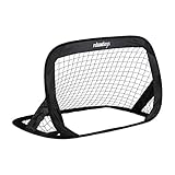 Relaxdays Pop Up Tore 2er Set, faltbare Fußballtore für Garten, Kindertor mit Tasche, HBT: 77 x 122 x 83 cm, schwarz