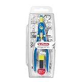 Herlitz 11122330 Schnellverstellzirkel my.pen blau/lemon mit Zusatzminen und Anspitzmöglichkeit