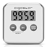 Aigostar Timer - Digitaler Küchentimer mit Großem LCD-Display, 3 in 1 Stoppuhr Countdown Wecker Timer, Multifunktionstimer mit Magnet, Ständer und Loch, zum Kochen, Studieren, Sport