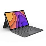 Logitech Folio Touch iPad Tastatur-Case mit Trackpad und Smart Connector für iPad Air 11 Zoll (M2), iPad Air (4. und 5. Gen), Deutsches QWERTZ-Layout - Grau