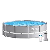 Intex Schwimmbecken Pool, Grau, 366 x 99 cm Frame Pool Set Prism Rondo 26716