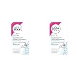 Veet Pure Kaltwachsstreifen für Bikinizone & Achseln - Haarentfernung für sensible Haut - Bis zu 28 Tage glatte Haut - 16 Kaltwachsstreifen (Packung mit 2)