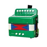 Btuty Akkordeon 7 Tasten 2 Bass Musikinstrument ABS Material für Anfänger Knopfakkordeon Leichte Hand-Augen-Koordination Leistung auf der Bühne (roheline)