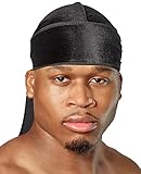 ShyneDurags Velvet Durag - Perfekt für 360 Wellen, Dreadlocks und Locken, Premium Velvet Durags für Männer und Frauen, ultraweiches, bequemes und modisches Alltagsaccessoire (Phantom Black)