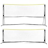BazookaGoal Tennisnetz 300x100cm Komplettset - verstell- und zusammenklappbar - Volleyballnetz für Kinder und Erwachsene - ausziehbar-und faltbar -Tennis - Volleyball - Badminton Netz - Hohe Qualität